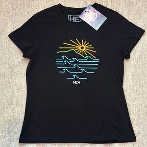 HE>i Black Graphic T-Shirt, NWT, Size XSmall